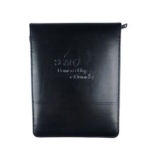 Leed's SCAN Powered By eFunds Black Zippered Padfolio Portfolio Organizer 10 x 8